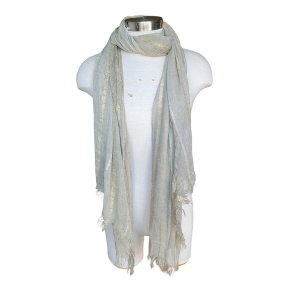 Metallic Knit Scarf Made in France OS - Picture 3 of 4